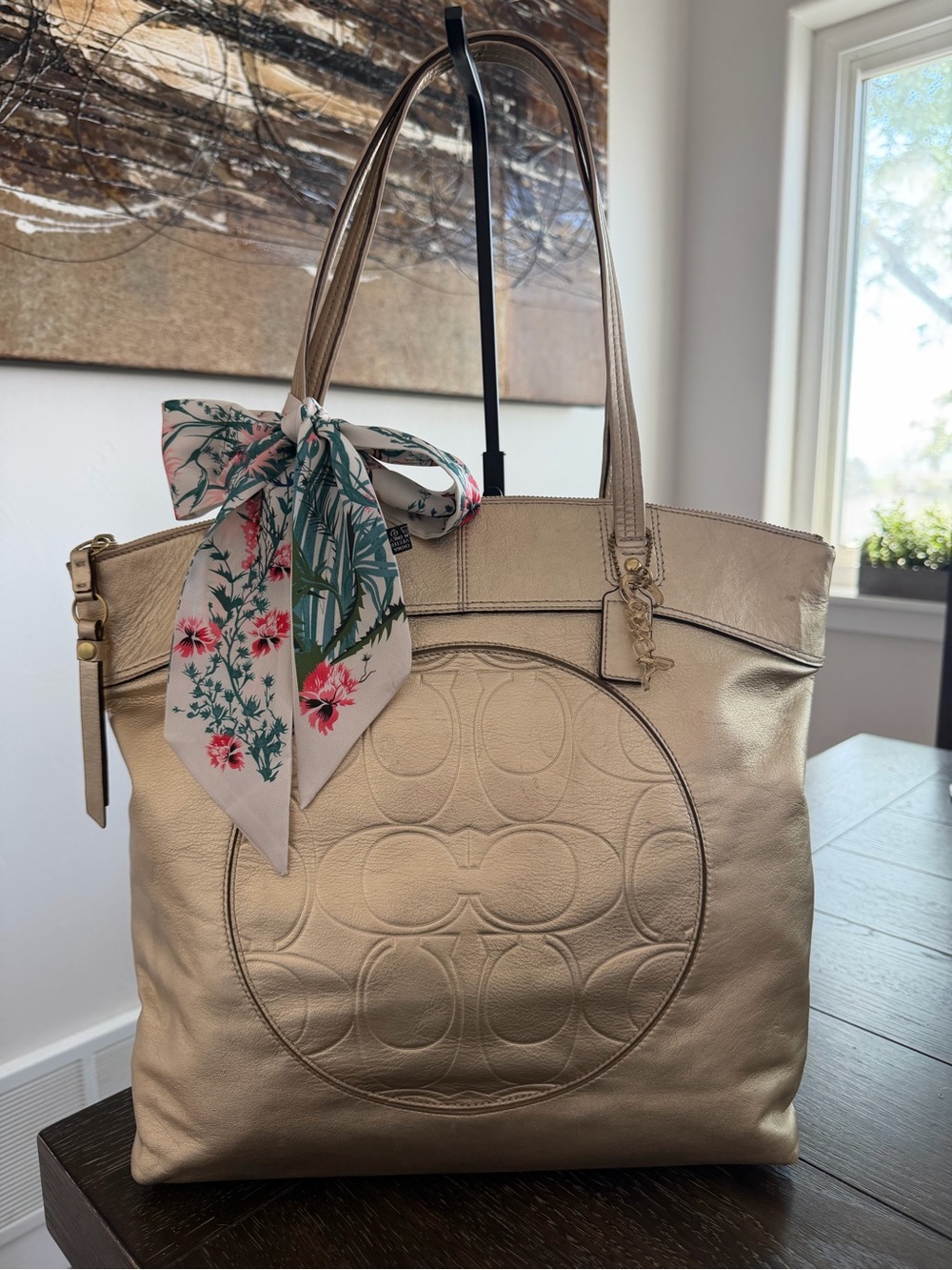 Coach Laura Gold Metallic Leather Tote Bag